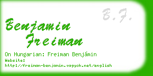 benjamin freiman business card